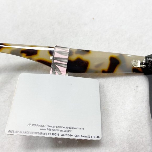 Glance Eyewear Wayfarer Sand Tortoise & Black Sunglasses NWT - Picture 9 of 13